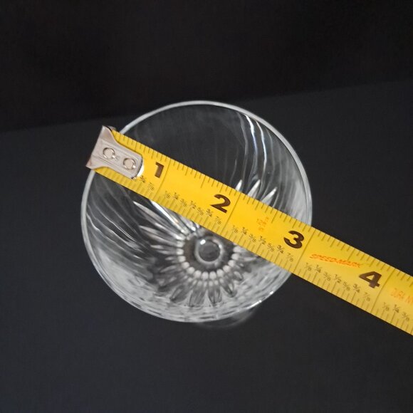 Cristal de Flandre Wine Goblet 6.5" Austria Clear Cut Panel Stem Glass Elegant - Picture 9 of 11